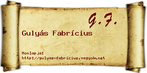 Gulyás Fabrícius névjegykártya