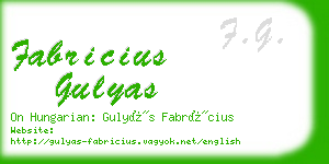fabricius gulyas business card